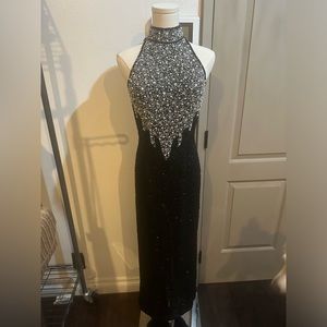 IBIZA Vintage Black Beaded Evening Gown